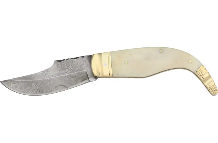 Damascus Navaja Folder Knife